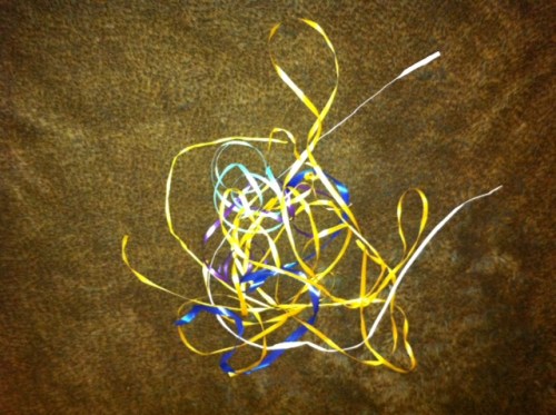 A collection of balloon strings