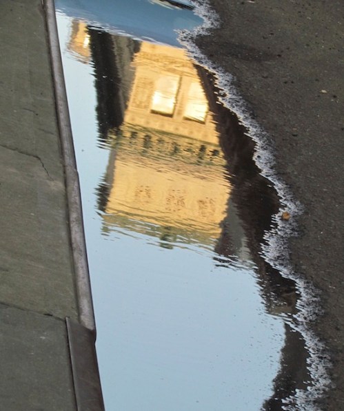 Reflections in a puddle