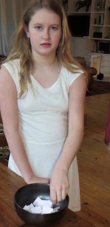 Emma randomly chooses the winners...