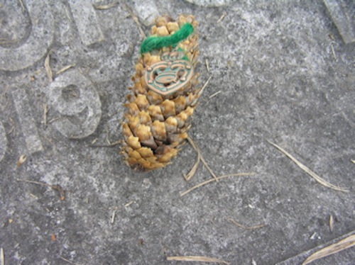 This photograph is what Emma chose to represent hope.  It is a pine cone resting atop her great grandfather's tombstone.